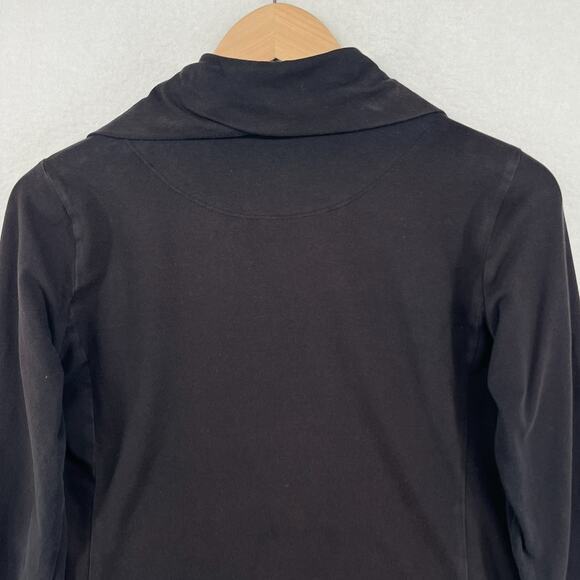 EILEEN FISHER Jacket PP Organic Cotton Stretch Jersey Track Full Zip Black USA - Picture 4 of 12